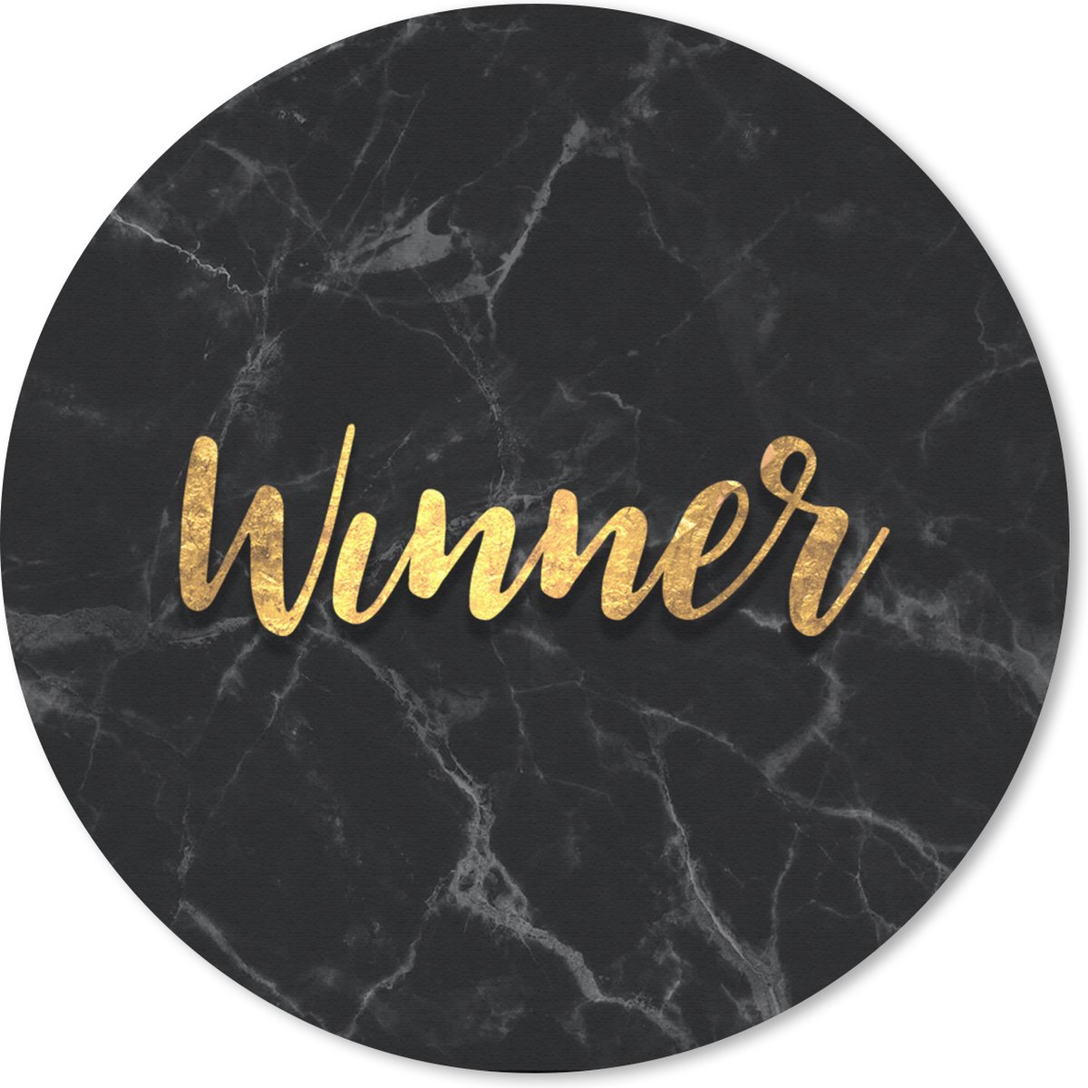 Muismat rond 20x20 cm - Mousepad Win - Goud - Marmer print - Ronde muismatten