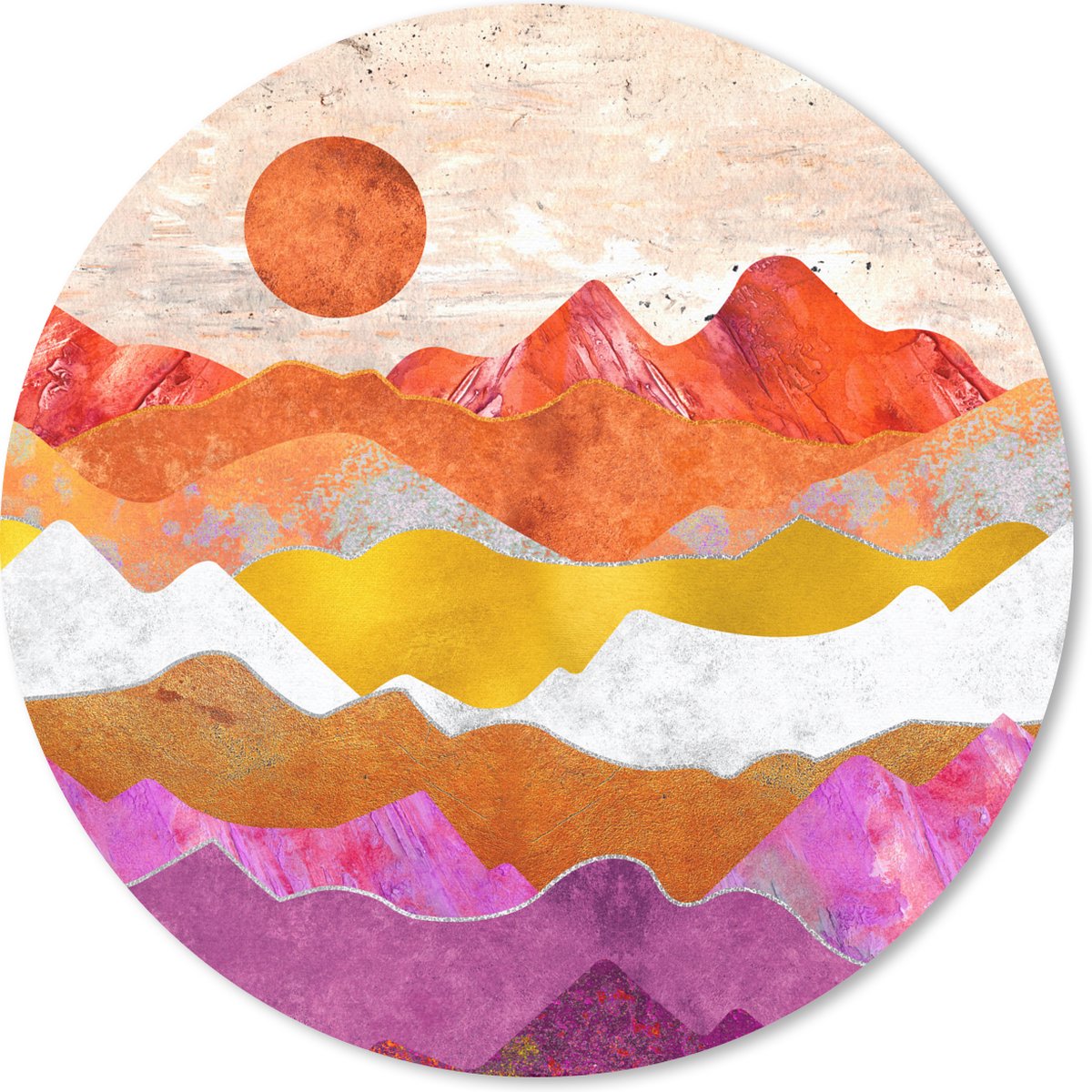 Muismat rond 20x20 cm - Mousepad Lesbian - Goud - Marmer print - Ronde muismatten