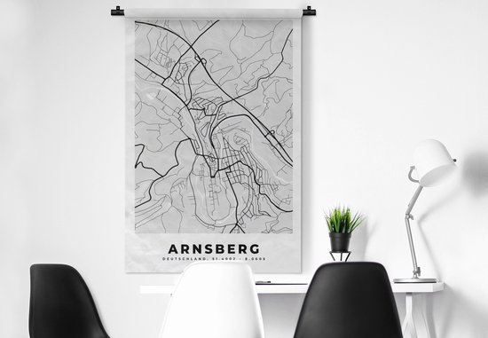 Tapisserie - Tapisserie - Arnsberg - Carte - Plan de la ville - Allemagne - Carte - 90x135 cm - Tapisserie