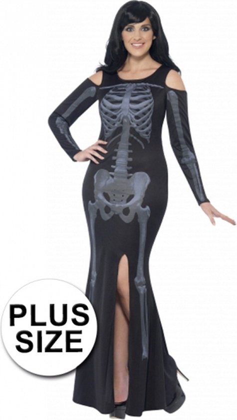 Petalu Ini-Robe Squelette Sexy Halloween Sli Dress Cosplay Asque Crâne Extensible Fee