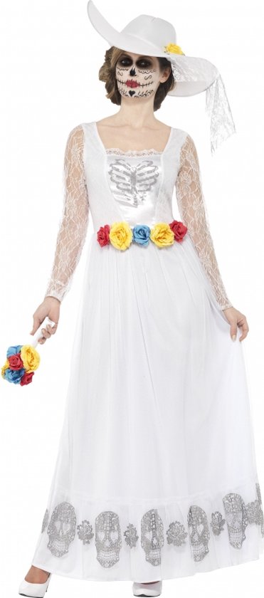 Halloween Day of the Dead skelet trouwkleed 48-50 (xl)