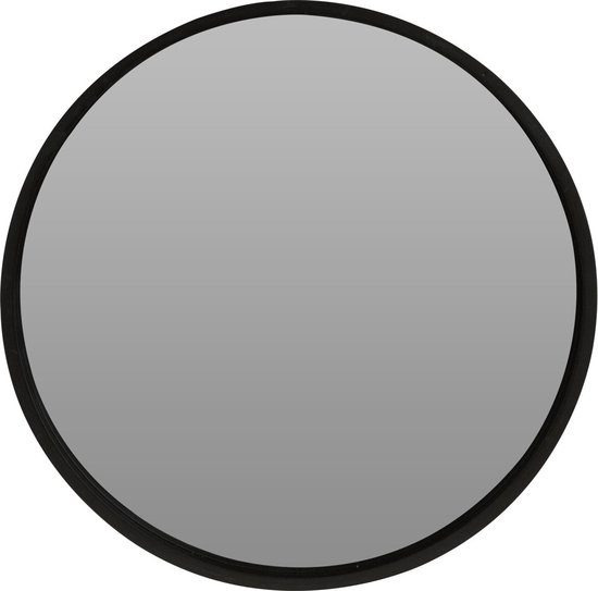 microscopisch spons Verslaving Wandspiegel - rond - zwart - hout - 30 cm - spiegel | bol.com