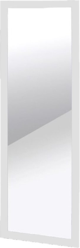 Wandspiegel/passpiegel rechthoekig met houten frame wit 30 x 90 cm