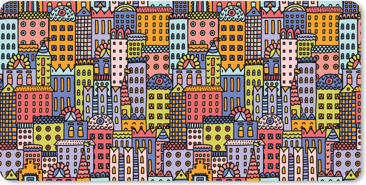 Muismat XXL 80x40 cm - Bureau onderlegger - Bureau mat Huis - Regenboog - Patroon - Bureaumat - Gaming mousepad xl - Bureaulegger groot - Computer deskmat