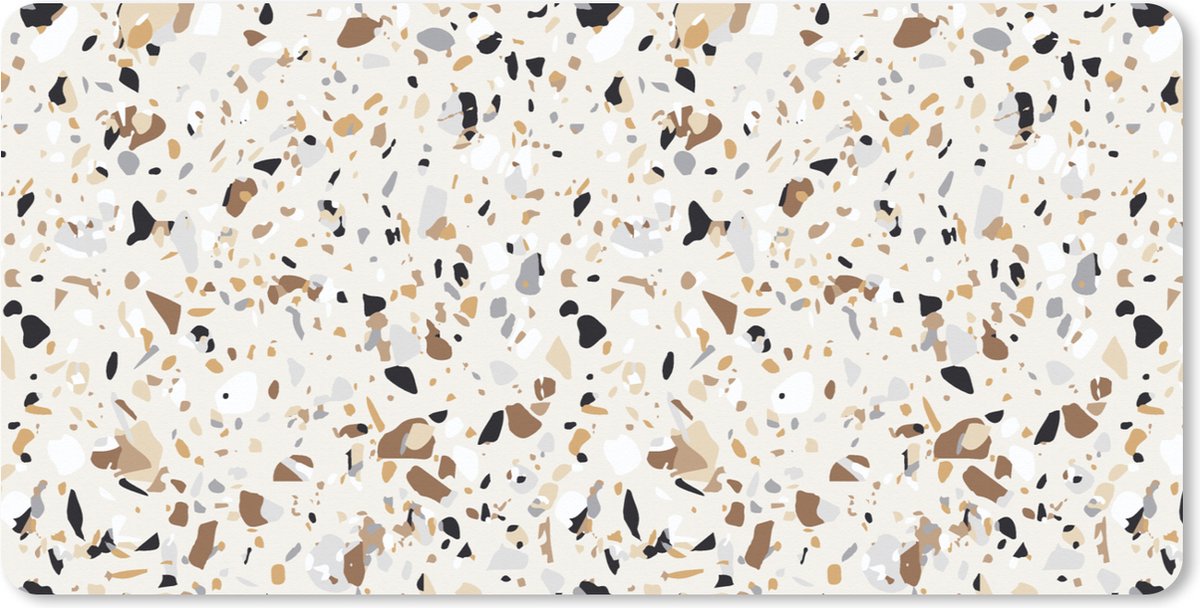 Muismat XXL 100x50 cm - Bureau onderlegger - Bureau mat Terrazzo - Patronen - Design - Bureaumat - Gaming mousepad xl - Bureaulegger groot - Computer deskmat