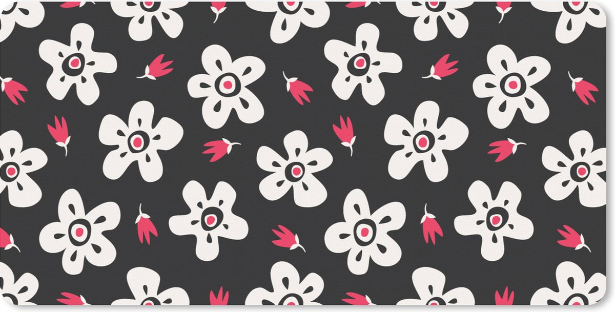 Muismat XXL 120x60 cm - Bureau onderlegger - Bureau mat Patronen - Bloemen - Sterren - Bureaumat - Gaming mousepad xl - Bureaulegger groot - Computer deskmat
