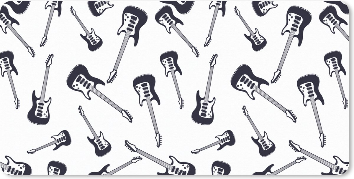 Muismat XXL 120x60 cm - Bureau onderlegger - Bureau mat Tiener - Gitaar - Muziek - Patronen - Bureaumat - Gaming mousepad xl - Bureaulegger groot - Computer deskmat
