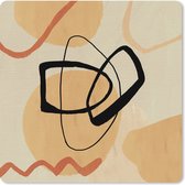 Tapis de souris XXL - Sous-main - Tapis de bureau - Zwart - Marron - Abstrait - 40x40 cm - Tapis de souris XXL