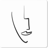 Tapis de souris XXL - Sous-main - Tapis de bureau - Visage - Zwart - Wit - Abstrait - 40x40 cm - Tapis de souris XXL