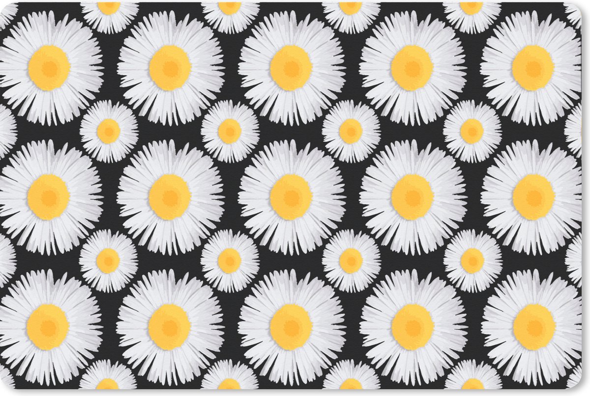 Muismat XXL 90x60 cm - Bureau onderlegger - Bureau mat Patronen - Daisy - Bloemen - Girl - Kids - Kinderen - Bureaumat - Gaming mousepad xl - Bureaulegger groot - Computer deskmat