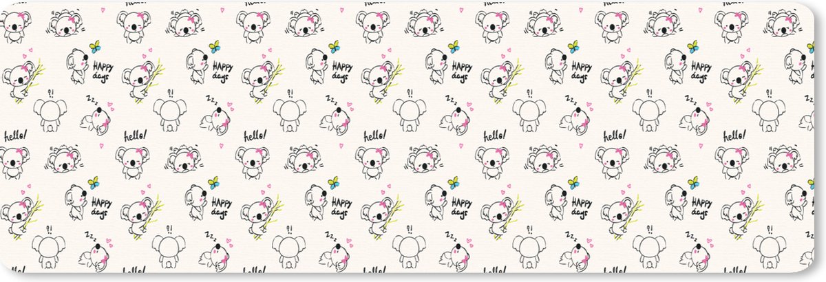 Muismat XXL 90x30 cm - Bureau onderlegger - Bureau mat Koala - Dieren - Quote - Patroon - Bureaumat - Gaming mousepad xl - Bureaulegger groot - Computer deskmat