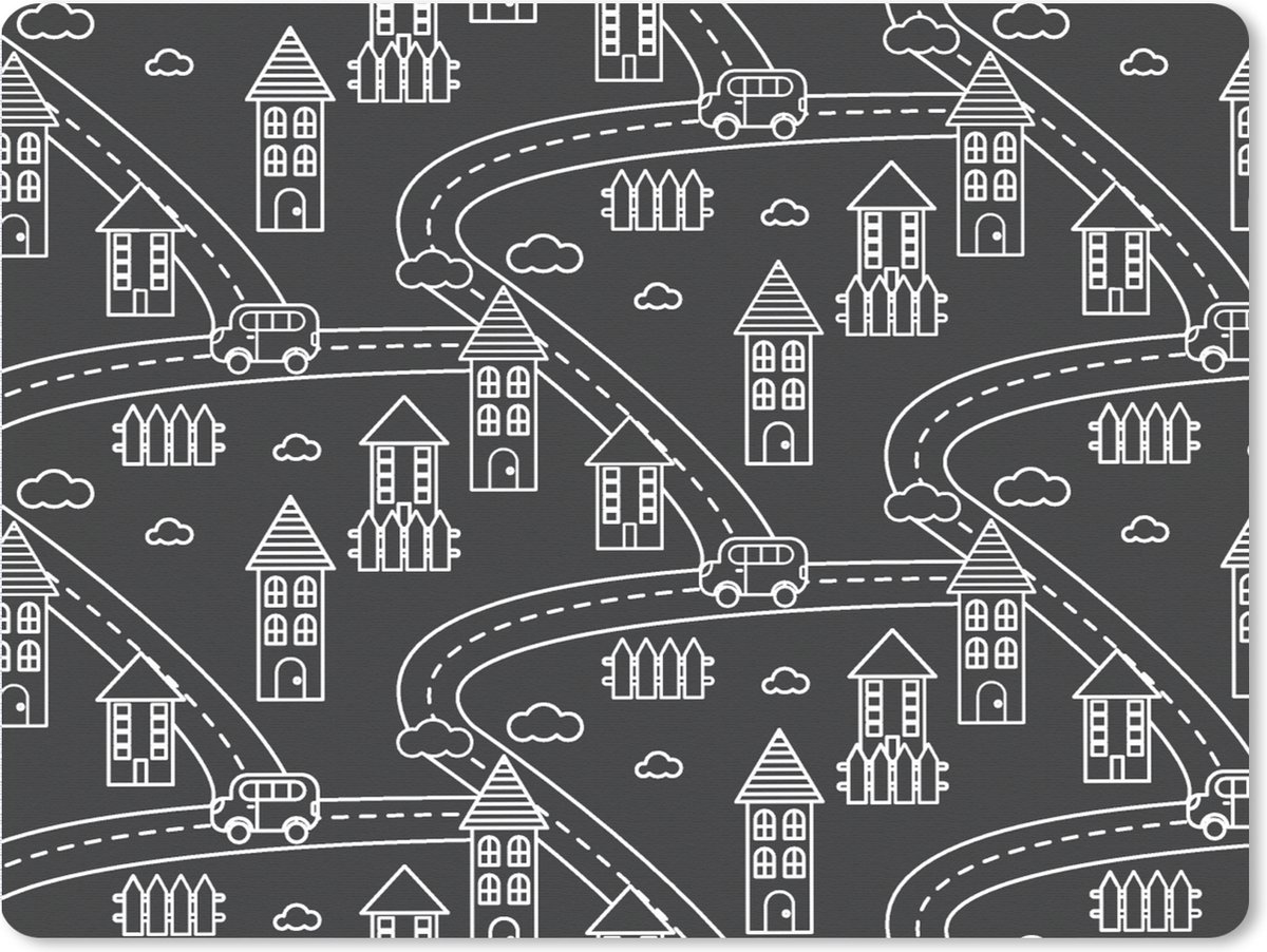 Muismat XXL 80x60 cm - Bureau onderlegger - Bureau mat Patronen - Huis - Auto - Bureaumat - Gaming mousepad xl - Bureaulegger groot - Computer deskmat