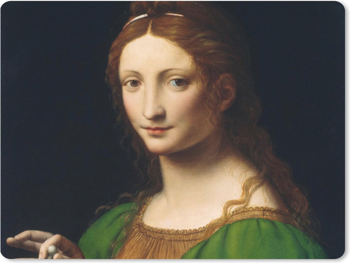Muismat XXL 80x60 cm - Bureau onderlegger - Bureau mat Maria Magdalena - Leonardo da Vinci - Bureaumat - Gaming mousepad xl - Bureaulegger groot - Computer deskmat