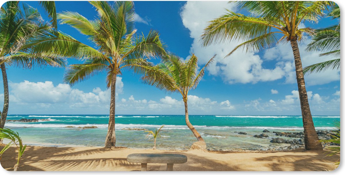 Muismat XXL 120x60 cm - Bureau onderlegger - Bureau mat Palbomen op Kuau Cove Beach in Maui - Bureaumat - Gaming mousepad xl - Bureaulegger groot - Computer deskmat
