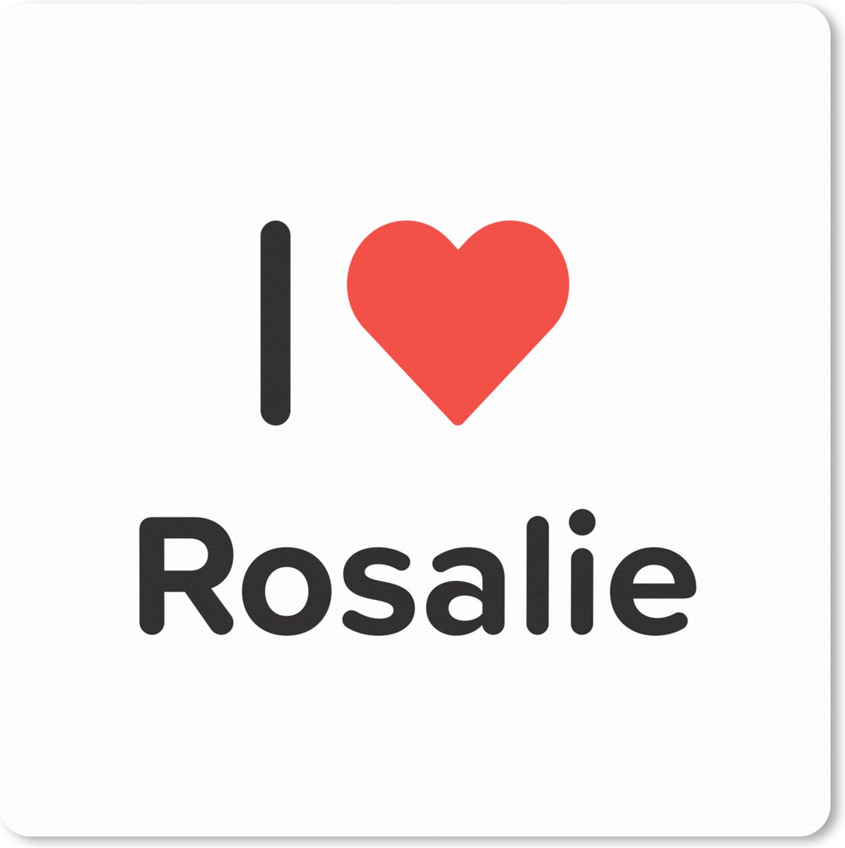 Muismat XXL 40x40 cm - Bureau onderlegger - Bureau mat I love - Rosalie - Meisje - Bureaumat - Gaming mousepad xl - Bureaulegger groot - Computer deskmat