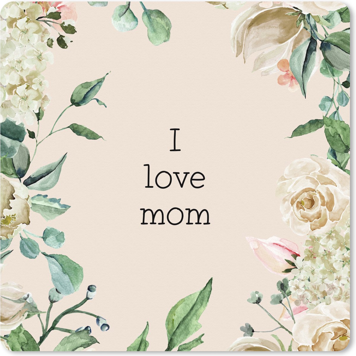 Muismat XXL 40x40 cm - Bureau onderlegger - Bureau mat I love mom - Moeder - Spreuken - Quotes - Bureaumat - Gaming mousepad xl - Bureaulegger groot - Computer deskmat