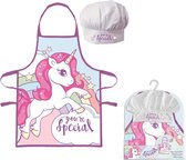 Keukenschort voor meisjes - Unicorn Keukenset - You are special - Inclusief pet - schort - Koksmuts - Eenhoorn