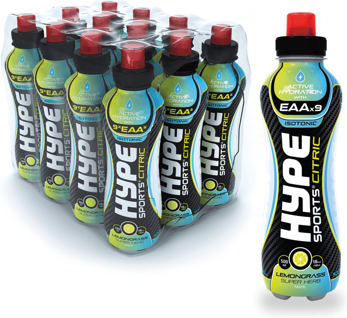 Hype - EAA Sport Drink 5000 mg (Lemongrass/Citric - 12 x 500 ml)