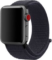 Geschikt voor Apple Watch 1 / 2 / 3 / 4 / 5 / 6 / 7 / 8 / 9 / SE/ Ultra 49MM / 45MM / 44MM / 42MM Bandje Nylon met Klittenband Zwart