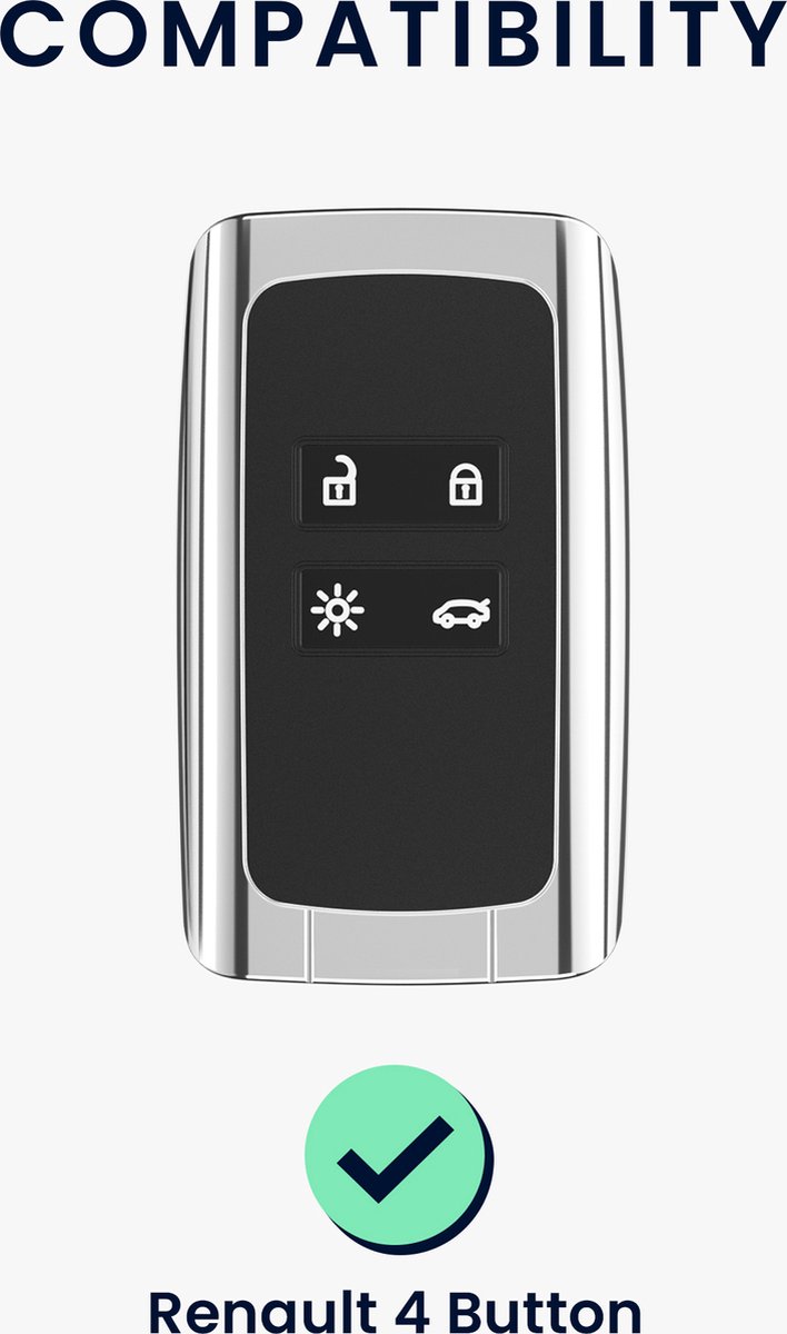 kwmobile Accessoire Clé de Voiture Compatible avec Renault Smart Key  4-Bouton (Keyless Go Uniquement) - Coque de Protection en Simili Cuir -  Aurore