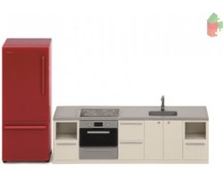 Lundby Poppenhuis Basic - Keukenset Bruin/Grijs
