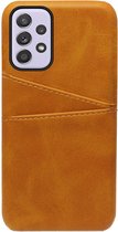 ADEL Kunstleren Back Cover Pasjes Hoesje Geschikt voor Samsung Galaxy A33 - Bruin