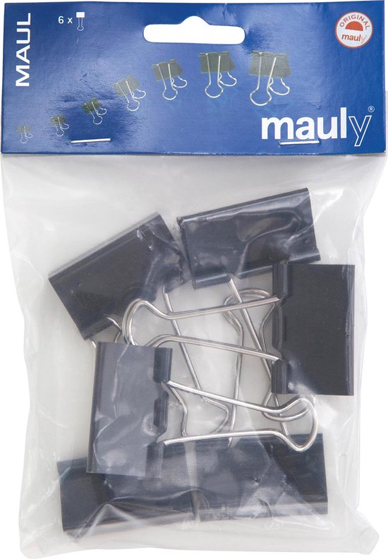 Papierklem MAUL 215 foldback 51mm capaciteit 25mm zwart - Maul