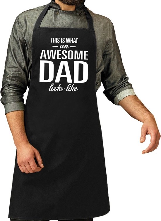 Awesome Dad BBQ / tablier de cuisine hommes - Taille unique - Noir