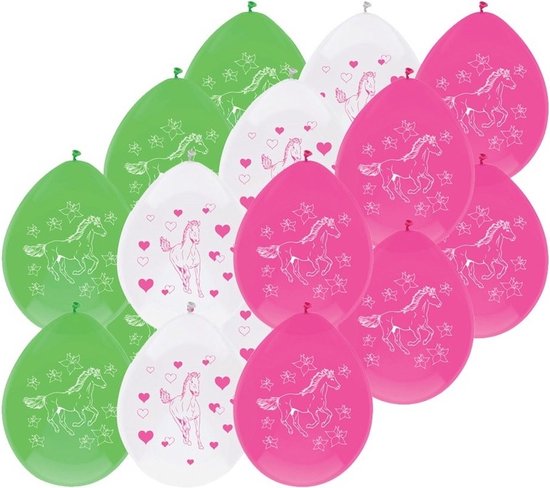 18x Décoration ballons cheval 30 cm - Fête à thème cheval / poney ballon fête enfants / anniversaire