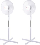 2x stuks ventilatoren staand wit 40 cm - Statiefventilator - 3 standen - In hoogte verstelbaar