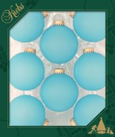 8x Spa Frost blauwe glazen kerstballen mat 7 cm kerstboomversiering - Kerstversiering/kerstdecoratie blauw