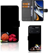 GSM Hoesje Xiaomi Poco X4 Pro 5G Bookcover Ontwerpen Voetbal, Tennis, Boxing… Sports