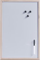 Tableau blanc magnétique / tableau mémo avec bordure en bois 40 x 60 cm - Zeller - Fournitures de bureau - Tableaux d'écriture / dessin - Tableaux mémo - Tableau blanc magnétique
