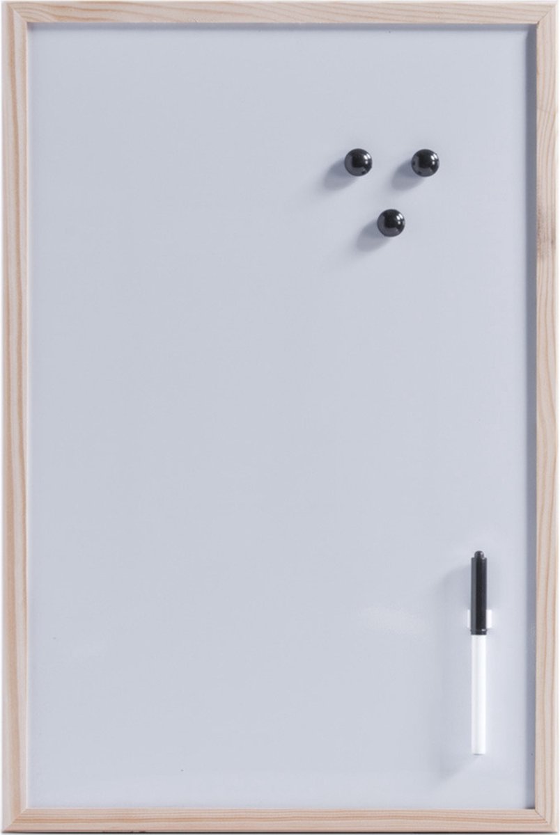 Magnetisch whiteboard/memobord met houten rand 40 x 60 cm - Zeller -... |  bol.com