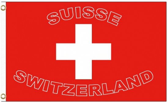 Zwitserland vlag met tekst