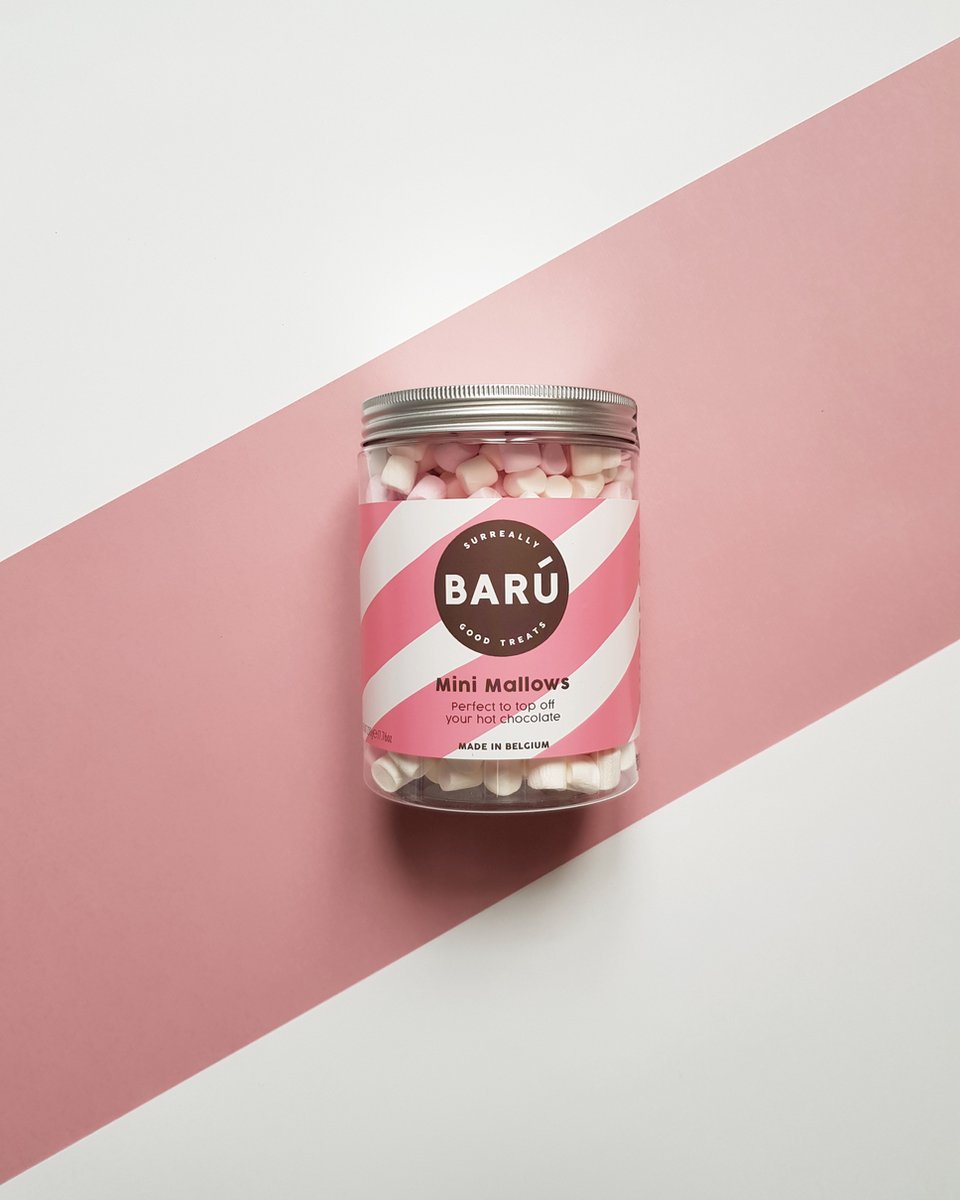 Baru Mini Marshmallows - roze en wit voor warme chocolademelk en gebak - 220 g