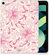 Mobiel Case iPad Air (2020/2022) 10.9 inch Hoes Roze Bloemen met doorzichte zijkanten