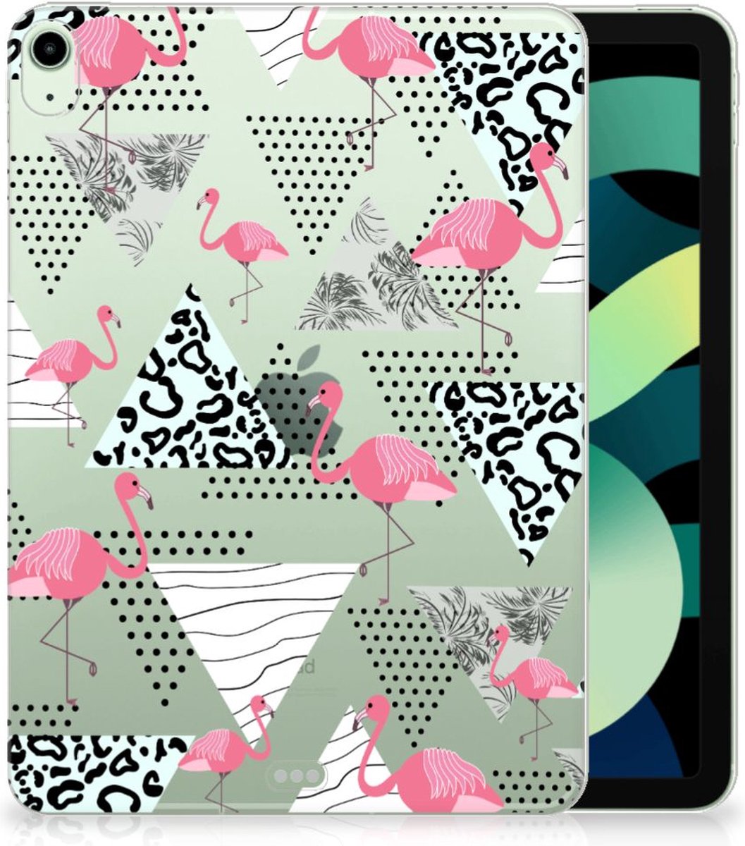 Back Cover voor iPad Air (2020/2022) 10.9 inch Back Case Flamingo Triangle