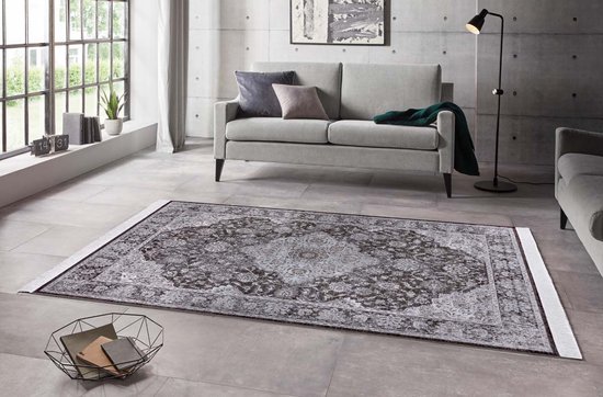 Perzisch tapijt Keshan Derya - zilver/bruin 160x230 cm