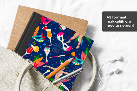 Carnet - Cahier - Carnaval - Brésil - Motifs - Carnet - Format A5 - Bloc-notes