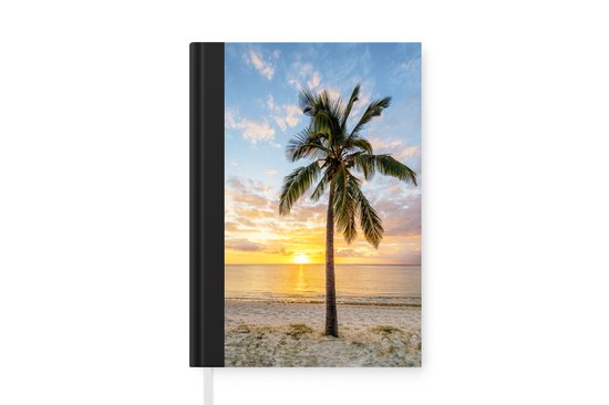 Cahier - Cahier d'écriture - Plage - Palmier - Coucher de soleil - Cahier - Format A5 - Bloc-notes - Cadeaux Sinterklaas - Cadeaux pour enfants - Cadeaux chaussures - Petits cadeaux