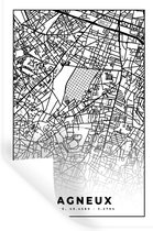 Muurstickers - Sticker Folie - Stadskaart - Plattegrond - Kaart - Frankrijk - Bagneux - Zwart wit - 40x60 cm - Plakfolie - Muurstickers Kinderkamer - Zelfklevend Behang - Zelfklevend behangpapier - Stickerfolie