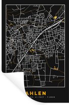 Muurstickers - Sticker Folie - Duitsland – Black and Gold – Ahlen – Stadskaart – Kaart – Plattegrond - 60x90 cm - Plakfolie - Muurstickers Kinderkamer - Zelfklevend Behang - Zelfklevend behangpapier - Stickerfolie