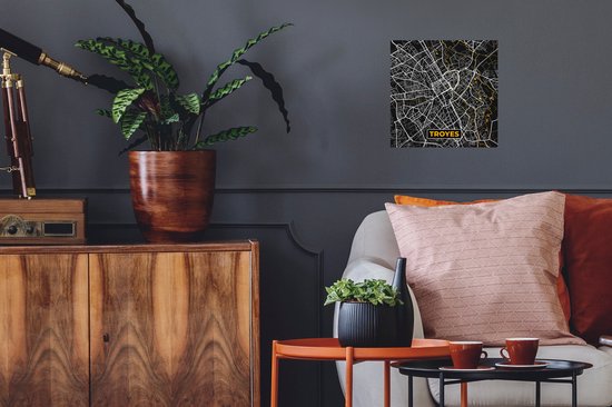 Stickers muraux - France - Carte - Troyes - Plan de ville - Carte - 30x30 cm - Film adhésif