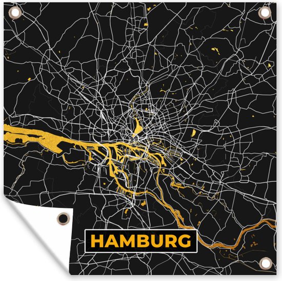 Tuin Poster Hamburg Duitsland Kaart Goud Plattegrond Stadskaart X Cm Bol Com