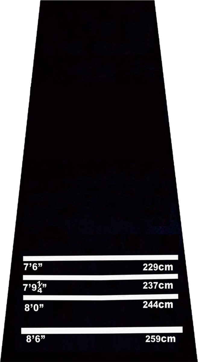 HOMCOM Dartmat rubberen mat toernooi dartstapijt slipvast rubber zwart 300x61x0,3 cm B8-0005
