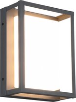 LED Tuinverlichting - Wandlamp Buitenlamp - Torna Witoll - 10.5W - Aanpasbare Kleur - Rechthoek - Mat Antraciet - Aluminium