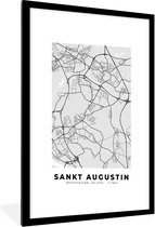 Fotolijst incl. Poster - Stadskaart - Sankt Augustin - Plattegrond - Kaart - Duitsland - 60x90 cm - Posterlijst