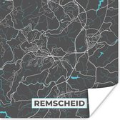 Poster Blauw – Duitsland – Plattegrond – Stadskaart – Kaart – Remscheid - 50x50 cm