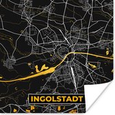 Poster Ingolstadt - Plattegrond - Kaart - Duitsland - Goud - Stadskaart - 75x75 cm